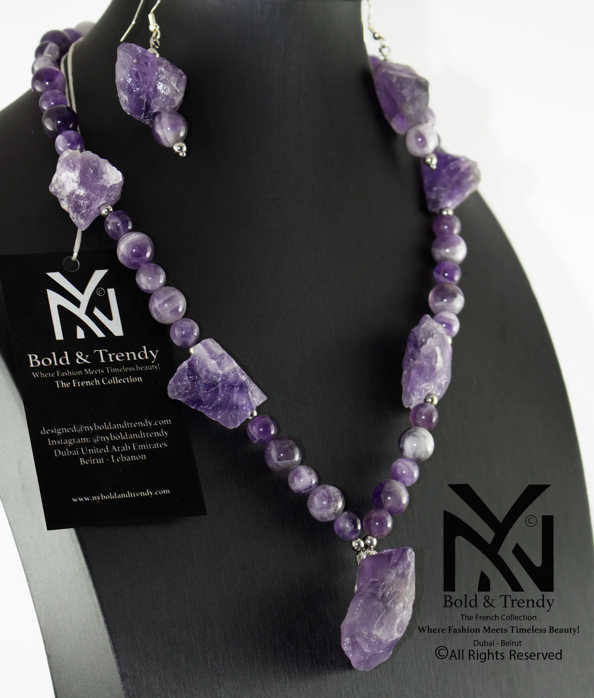  Complete Set Uncut Rough Natural Amethyst Stone-And Beads 1