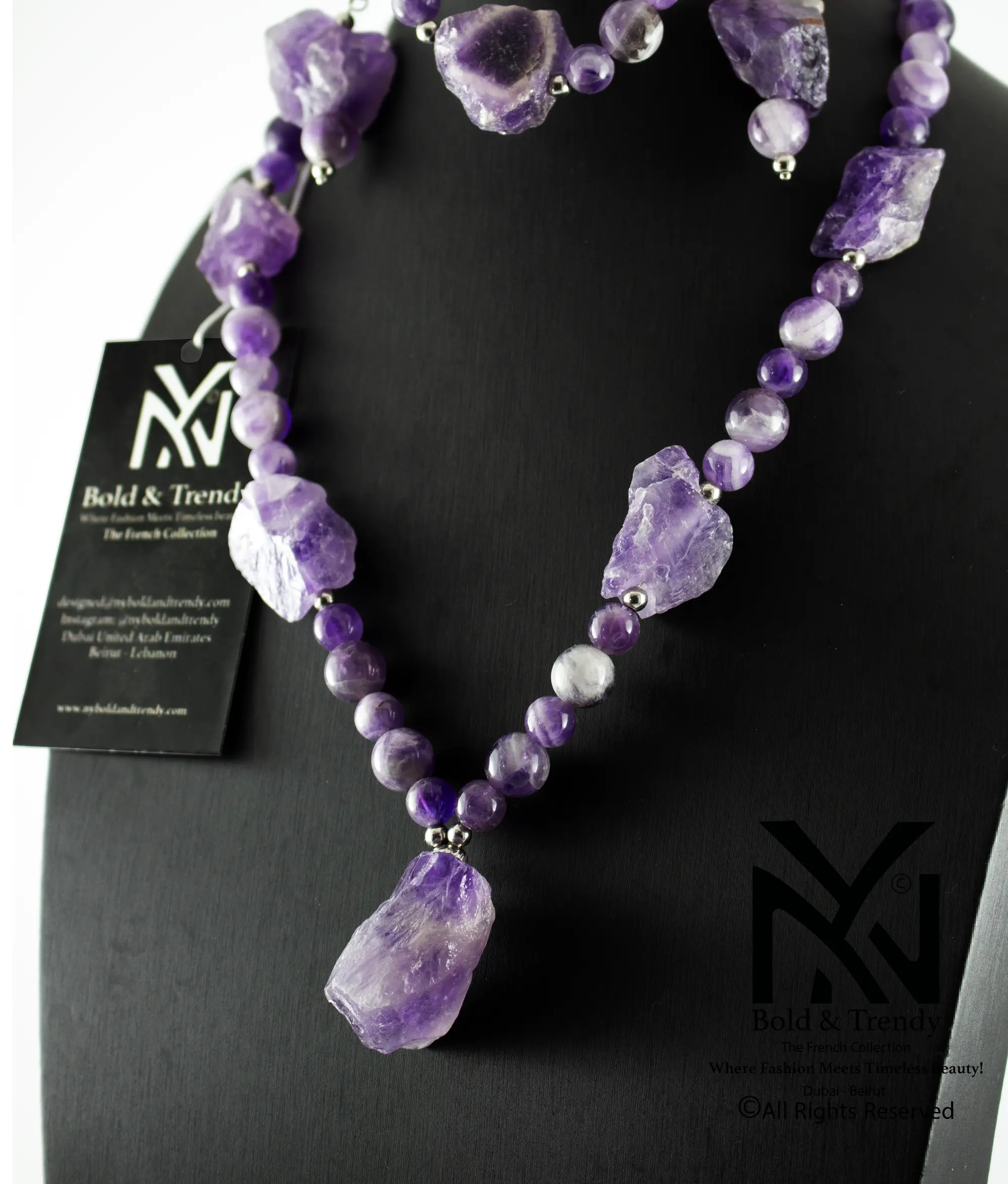  Complete Set Uncut Rough Natural Amethyst Stone-And Beads 1