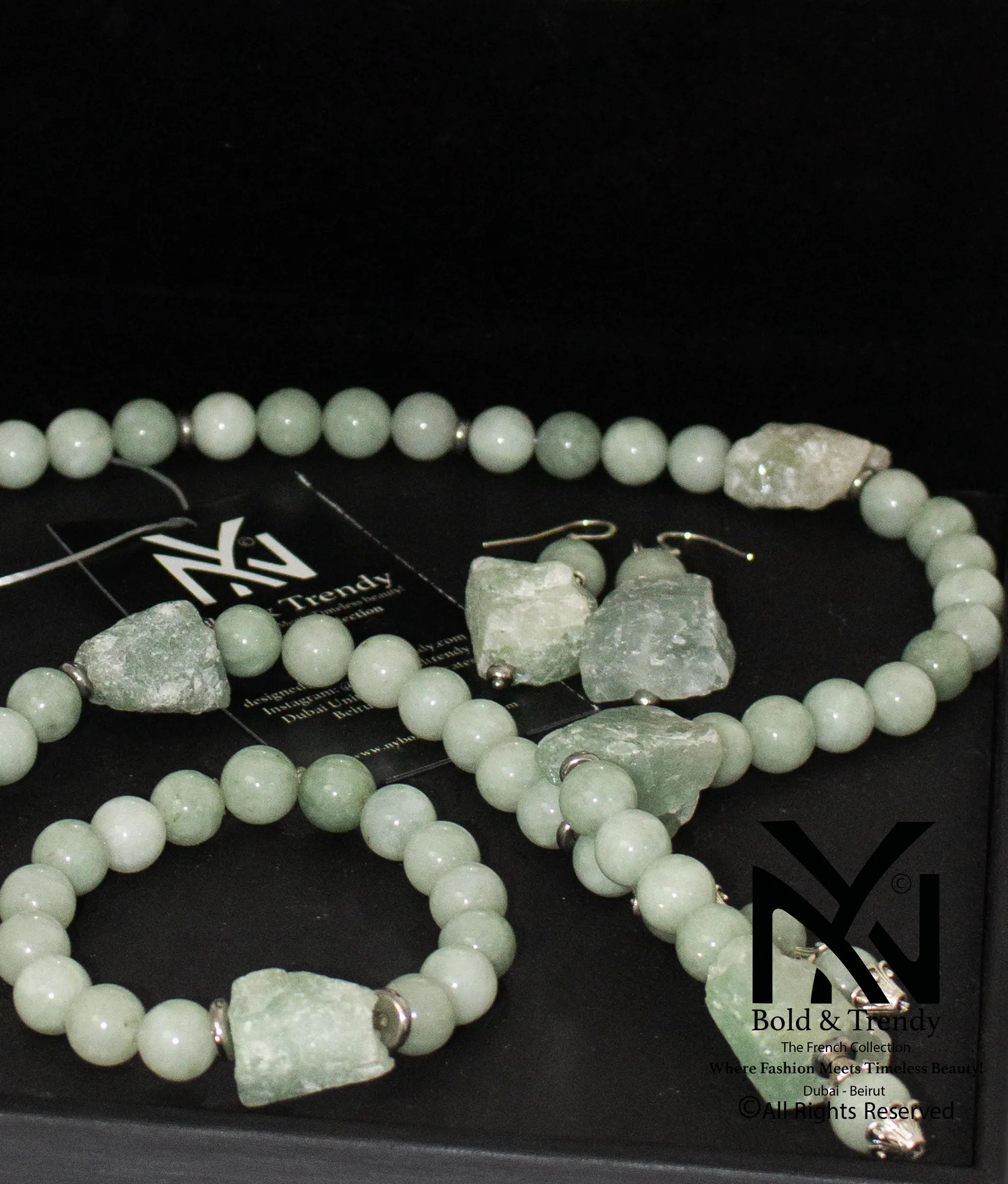  Complete Set Natural Uncut Rough Natural Cloudy Green Jade Beads 1
