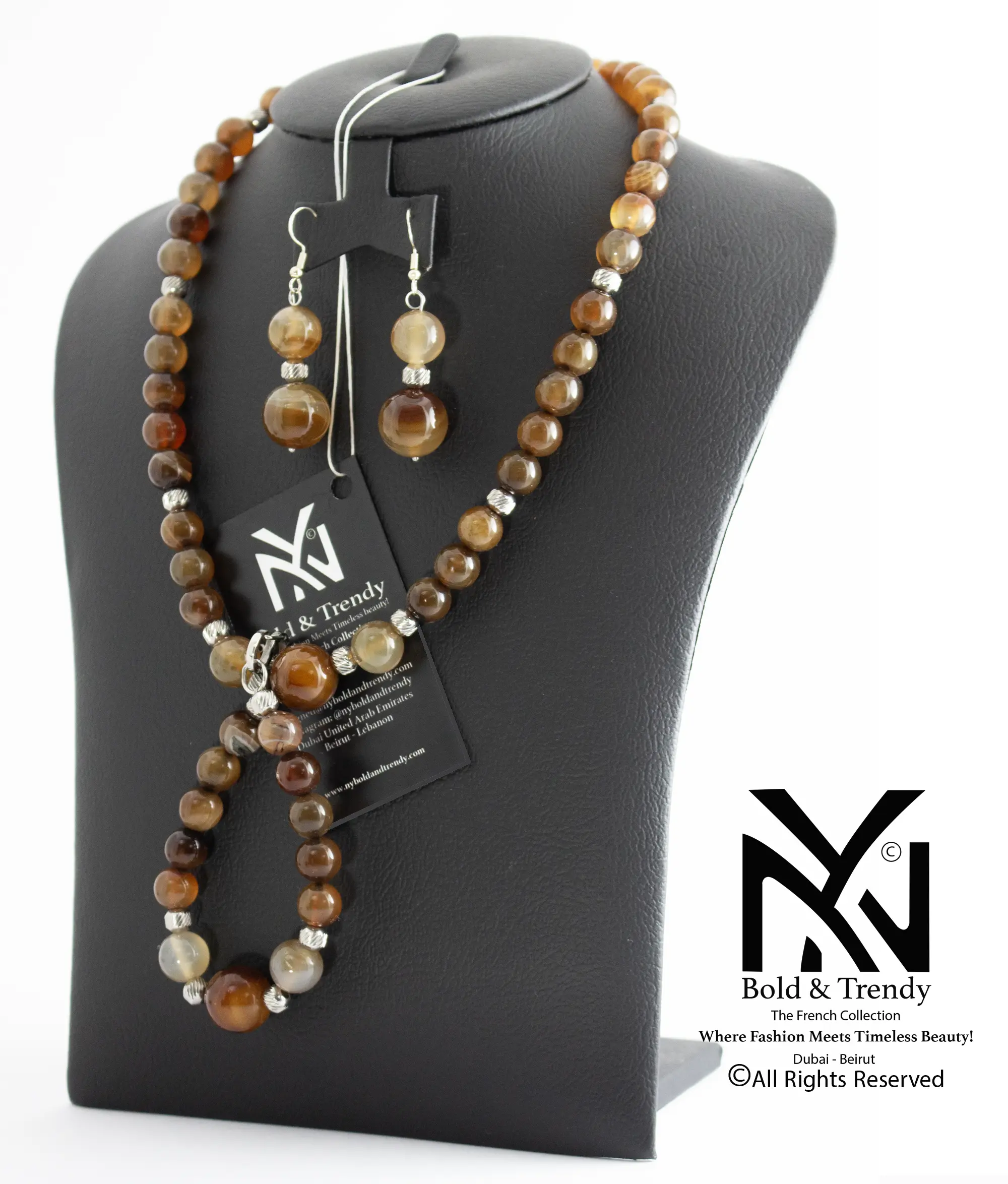  Complete Set Botswana Yellow And Mexican Honey Onyx Agate with Silver 1