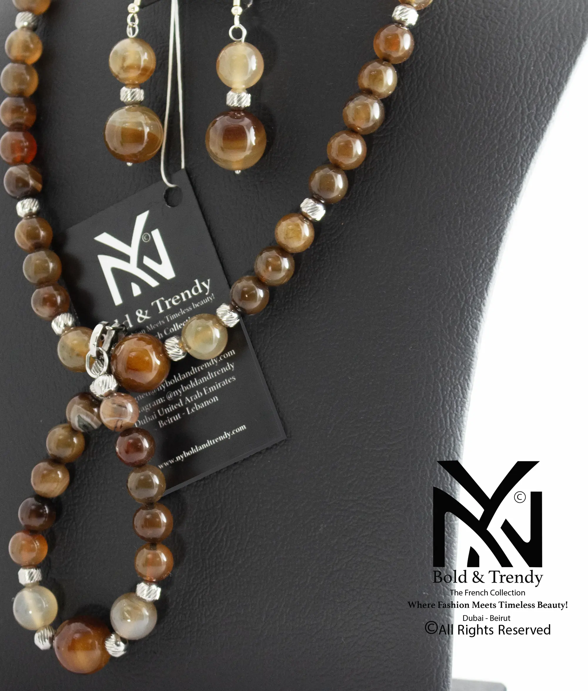  Complete Set Botswana Yellow And Mexican Honey Onyx Agate with Silver 1