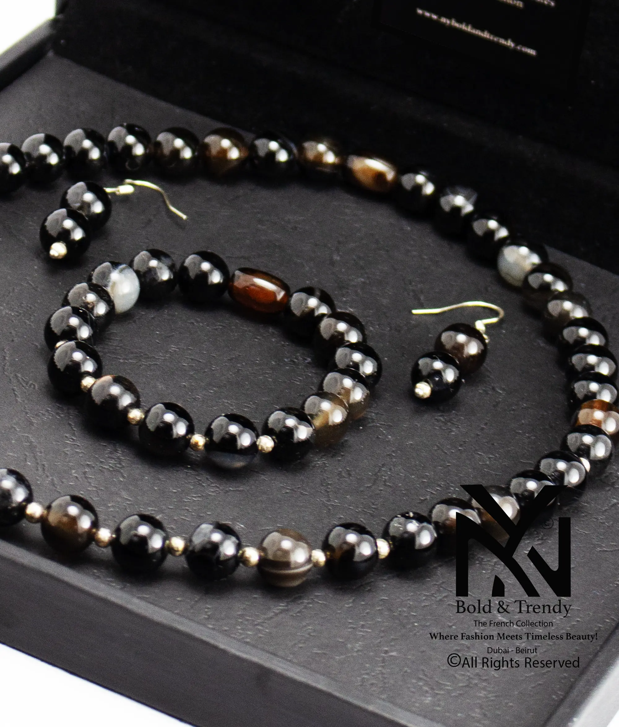  Complete Set Natural Botswana Rare Black Hazel Agate 1