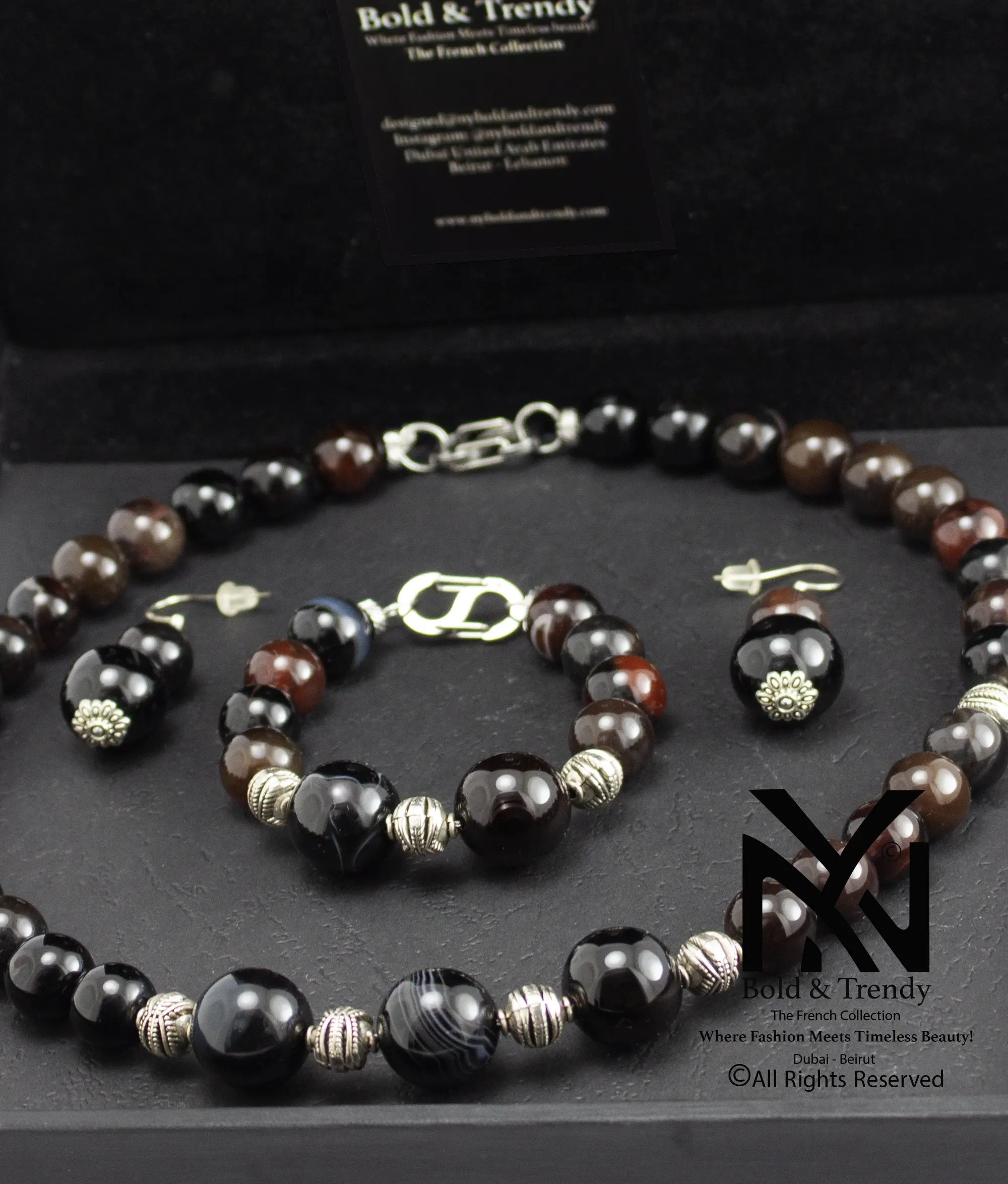  Complete Set Natural Botswana Rare Red Black Hazel Agate 1