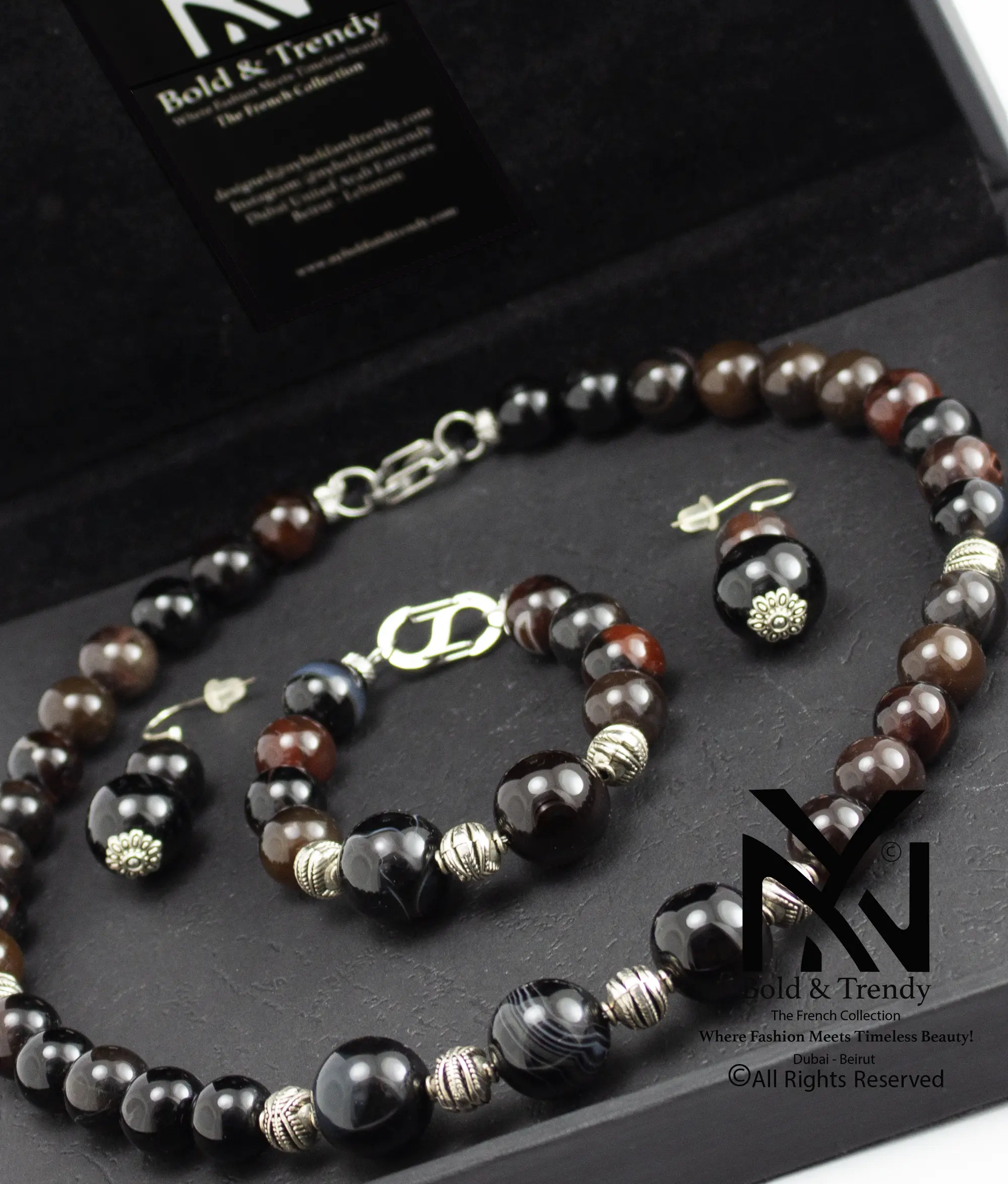 Complete Set Natural Botswana Rare Red Black Hazel Agate 1