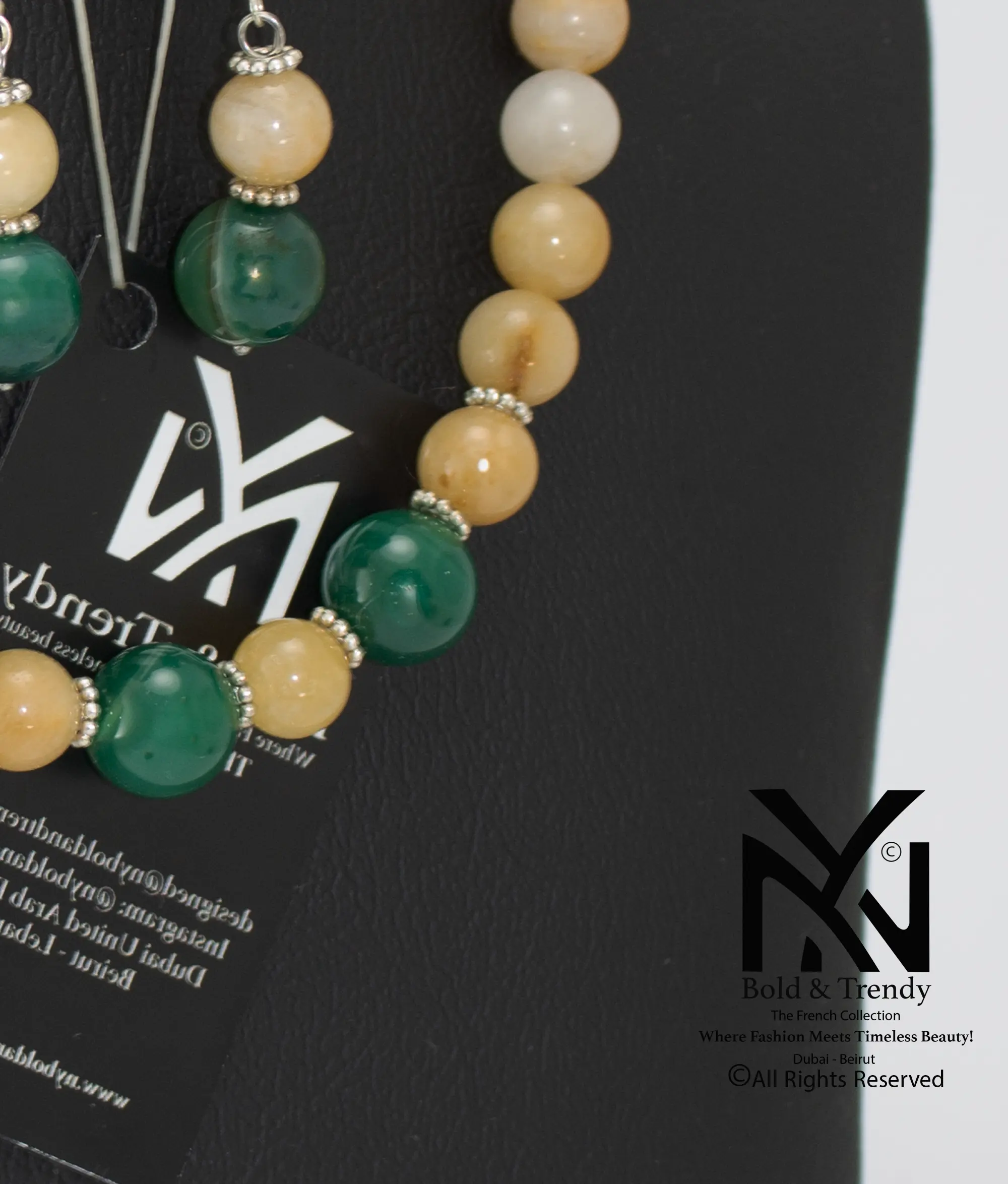  Complete Set Natural Mexican Ivory Agate And Indian Green Agate 1