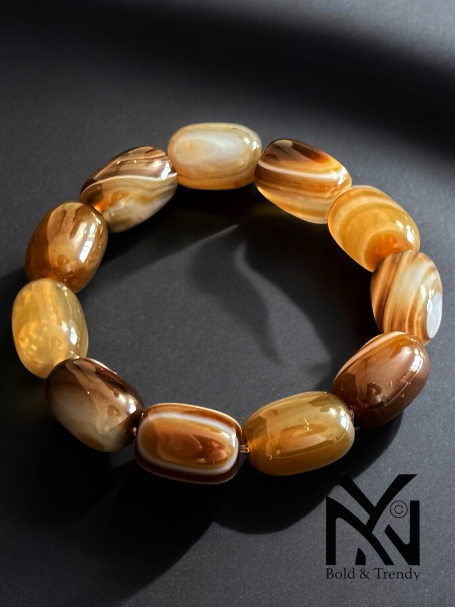 Luxe Brésilien bracelet back view with Brazilian agate accents