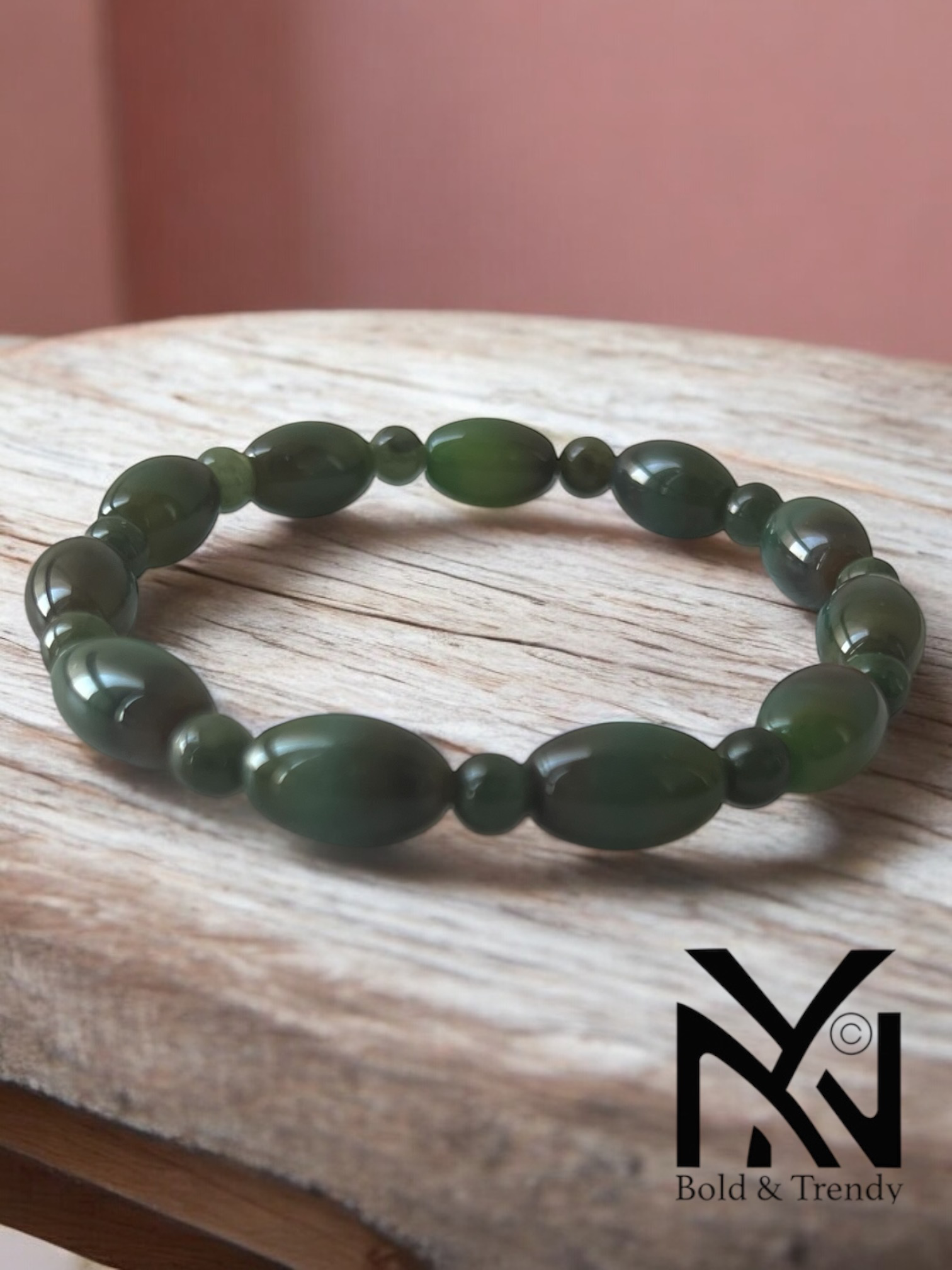 Renouveau - Natural Green Agate Bracelet for Strength and Growth