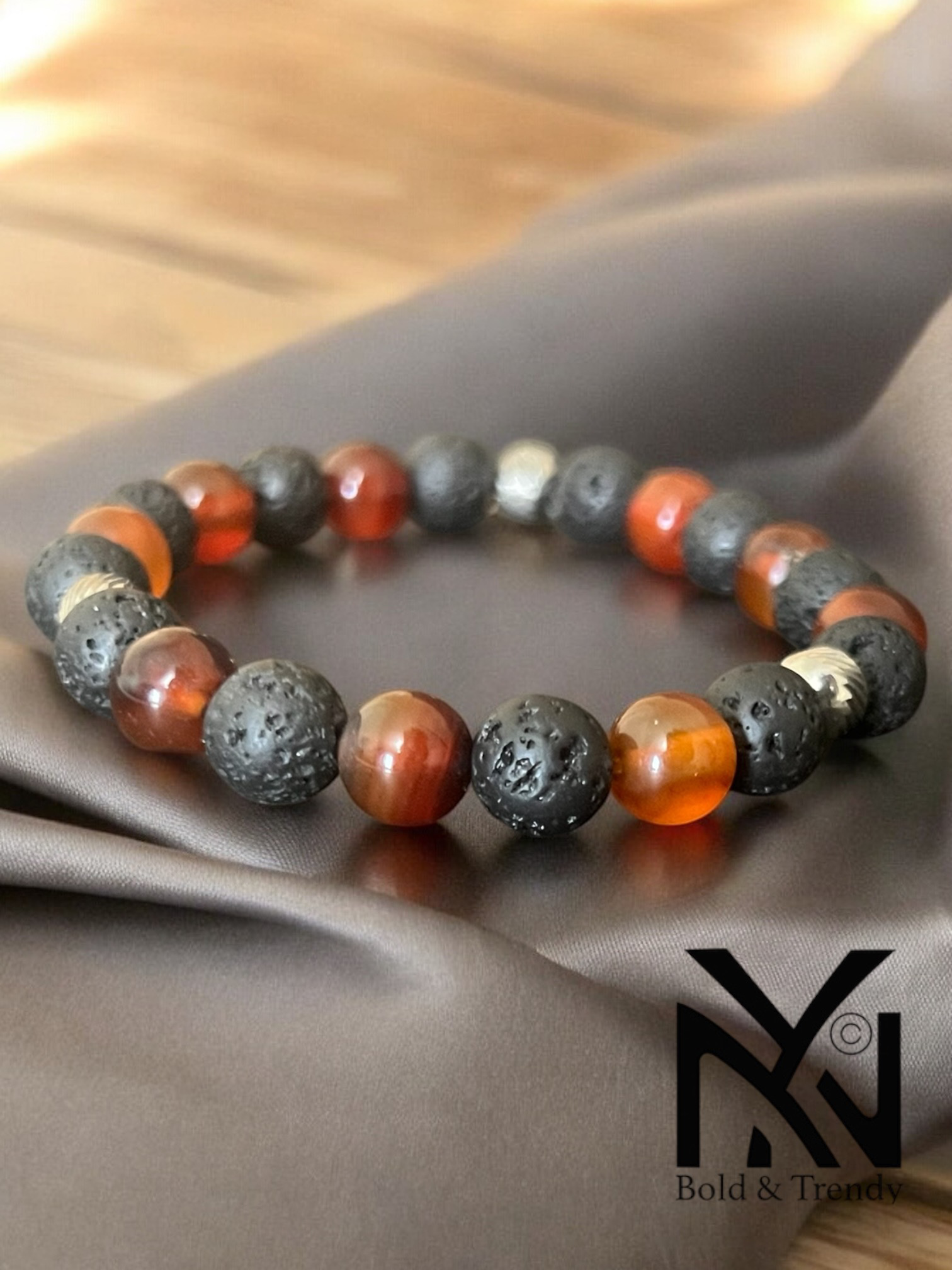Pierre Sauvage - Unique Lava Stone Bracelet for Energy and Balance