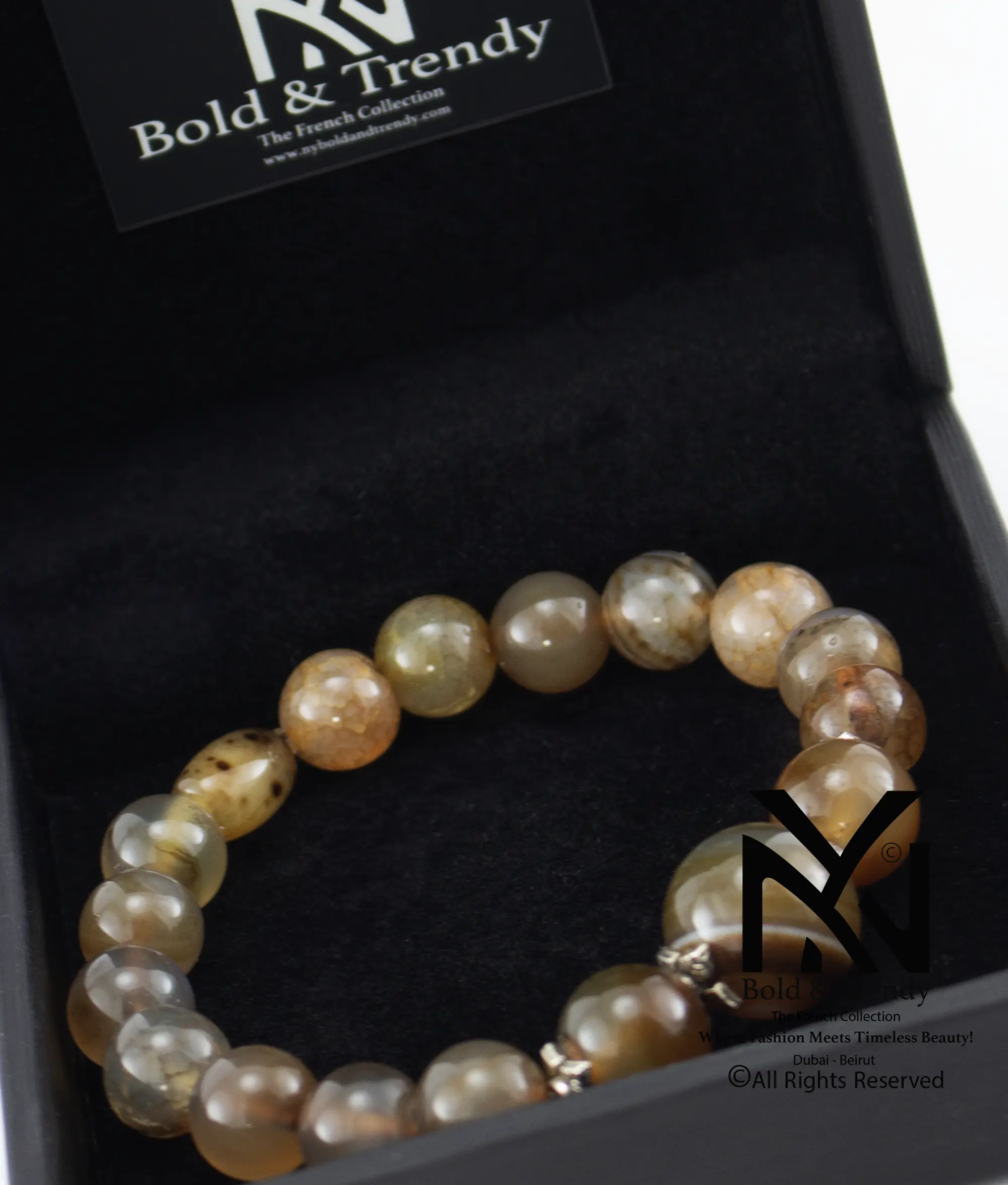  Unisex Beads Ivory Agate Bracelets 1