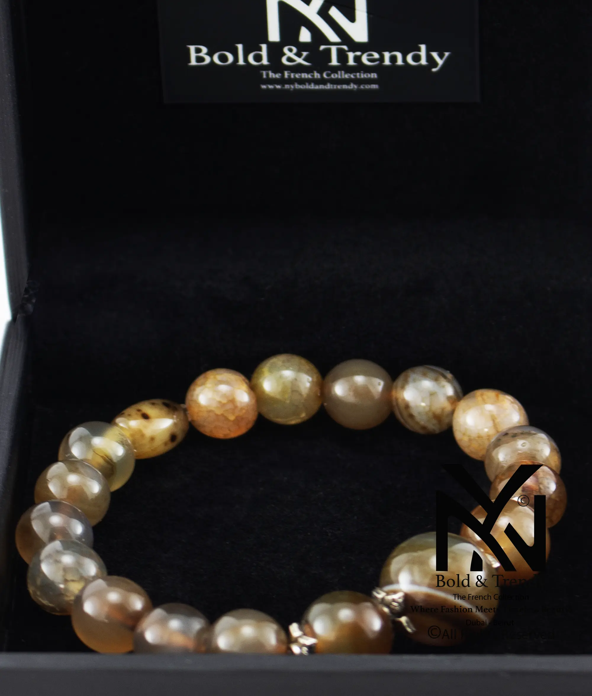  Unisex Beads Ivory Agate Bracelets 1