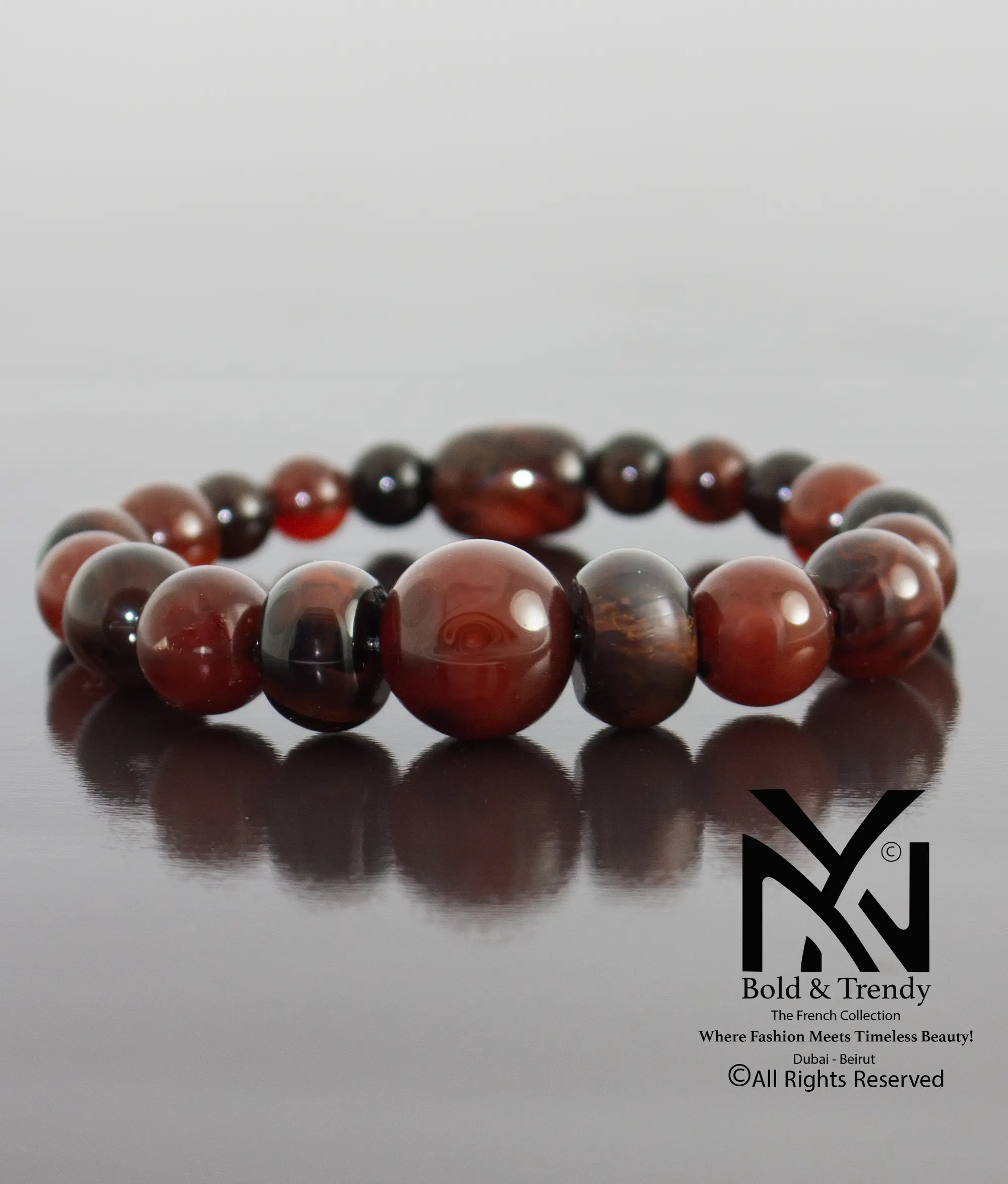 Unisex Bracelet Dark And Light Yamani Agate 1