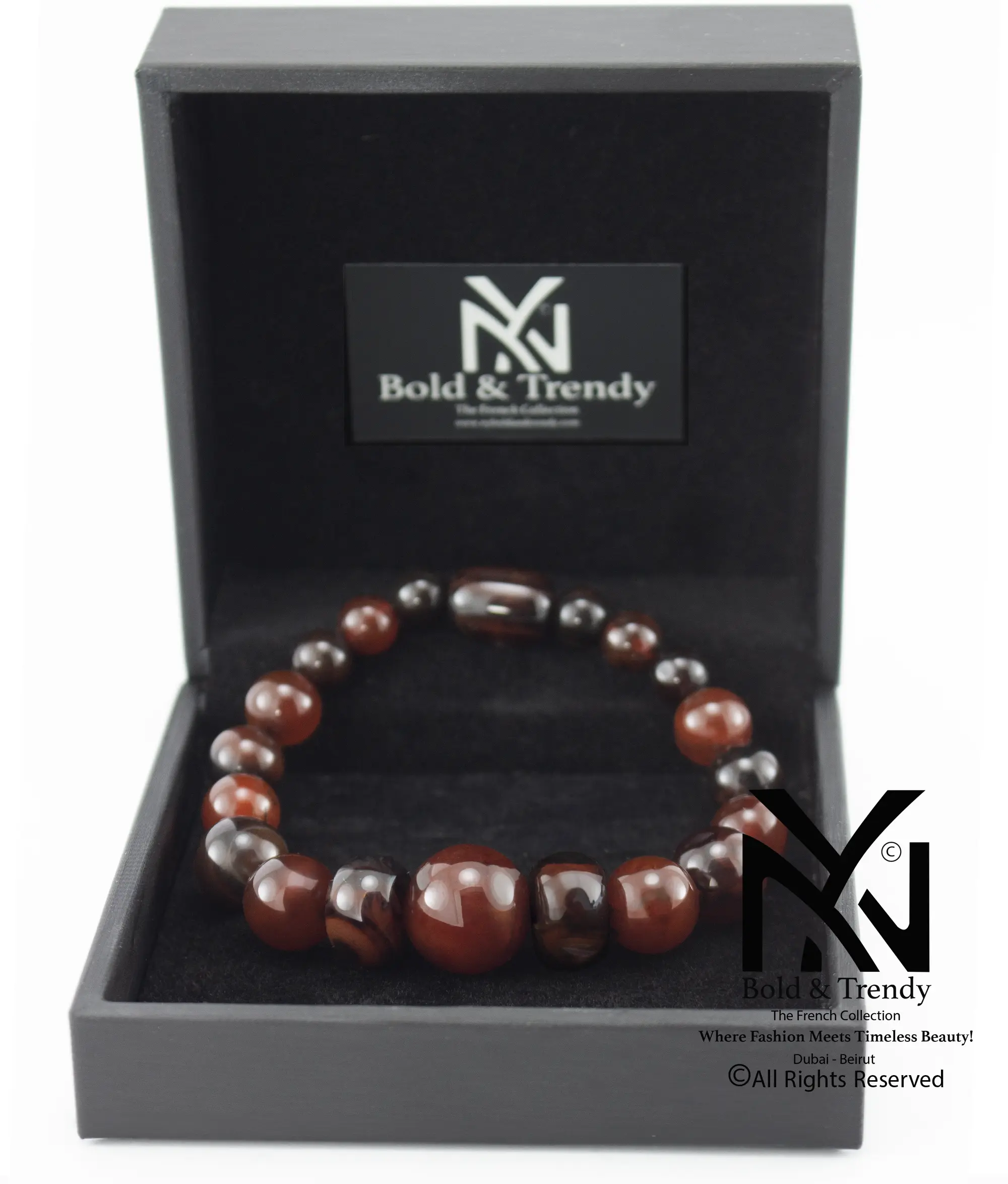  Unisex Bracelet Dark And Light Yamani Agate 1