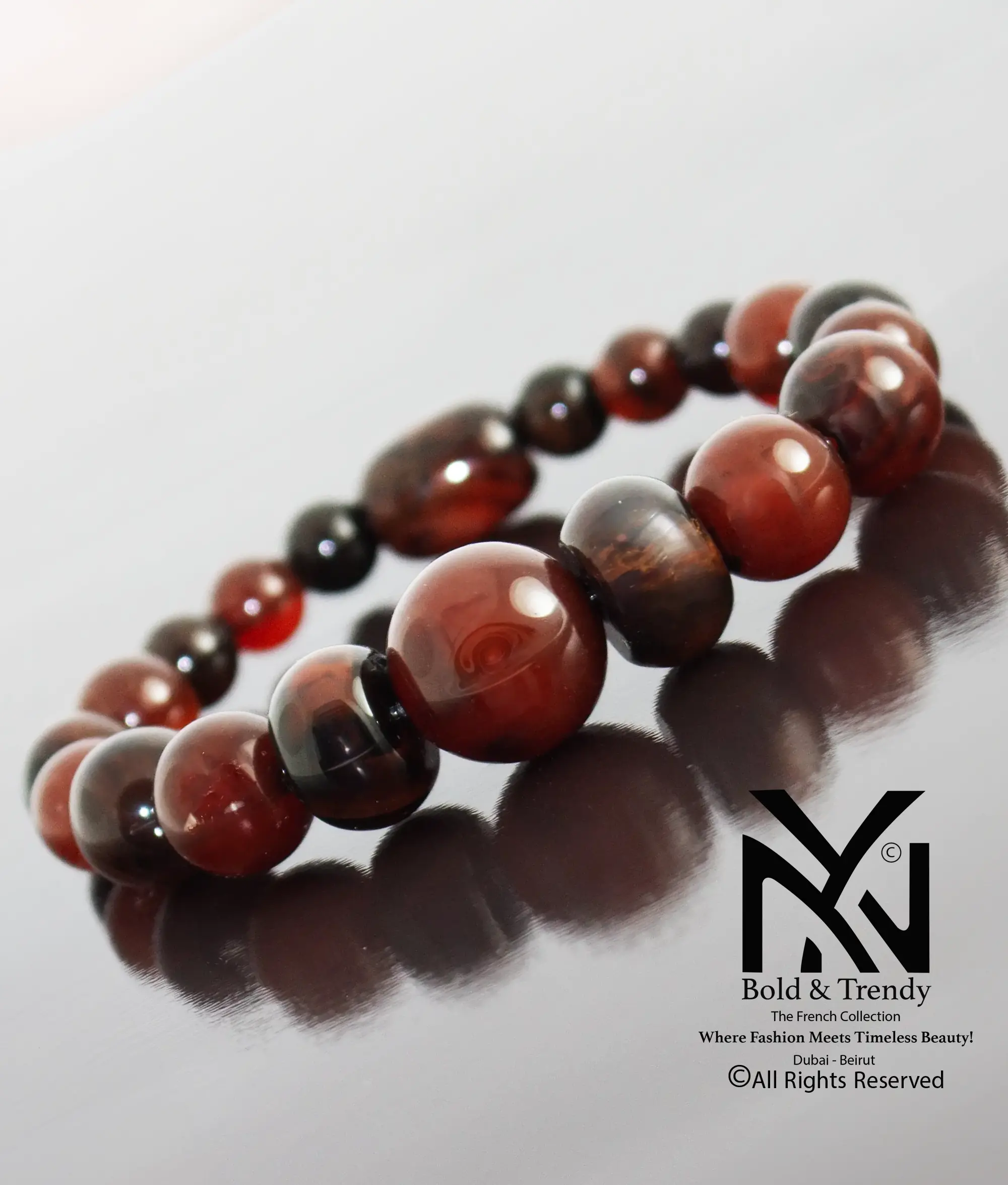  Unisex Bracelet Dark And Light Yamani Agate 1