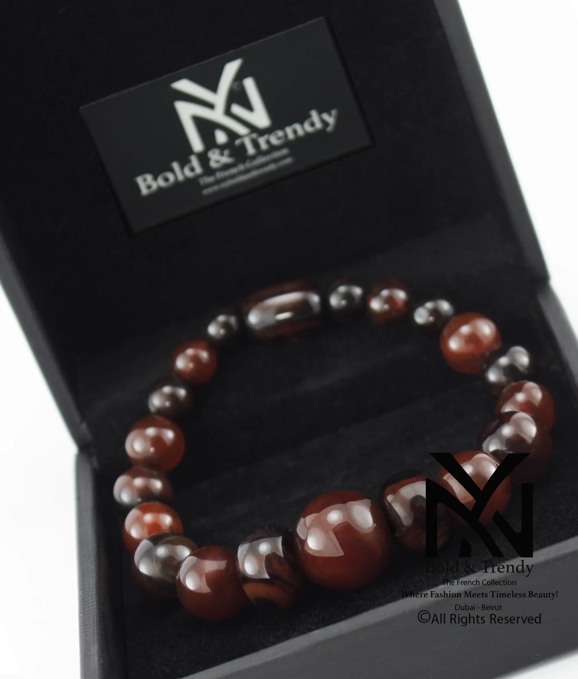 Unisex Bracelet Dark And Light Yamani Agate 1