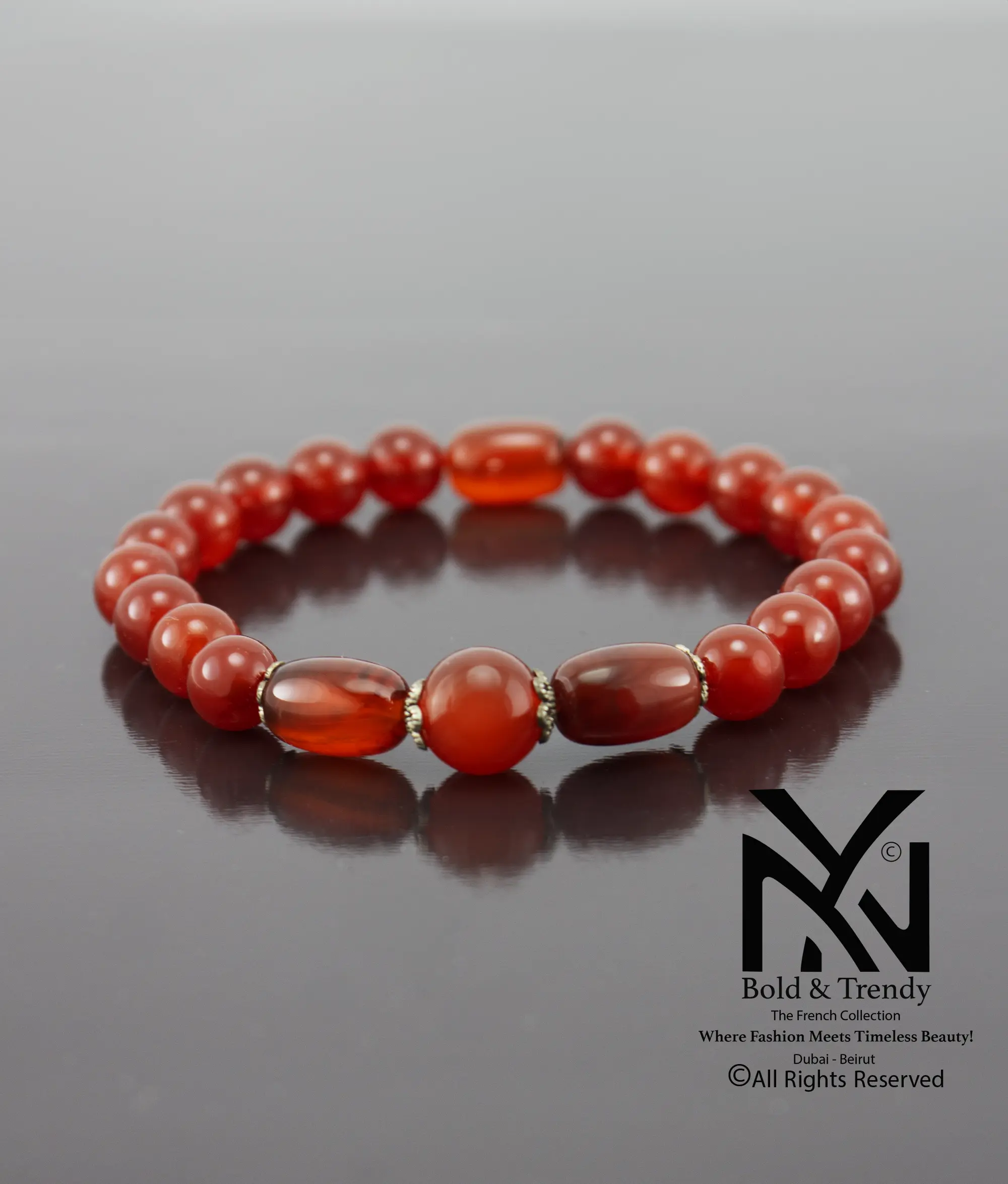 Unisex Bracelet Natual Yamni Red Agate Sapphire 1