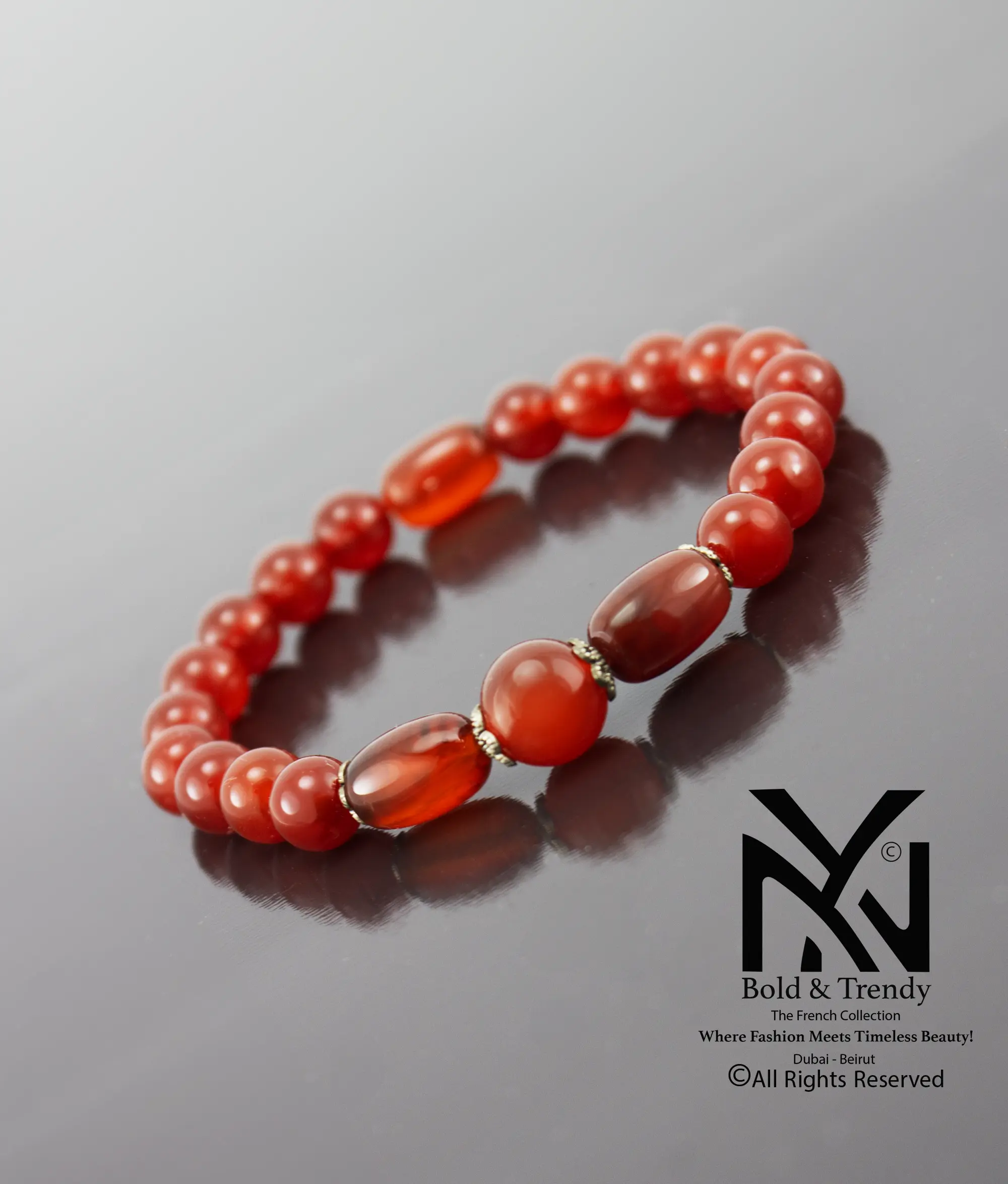 Unisex Bracelet Natual Yamni Red Agate Sapphire 1