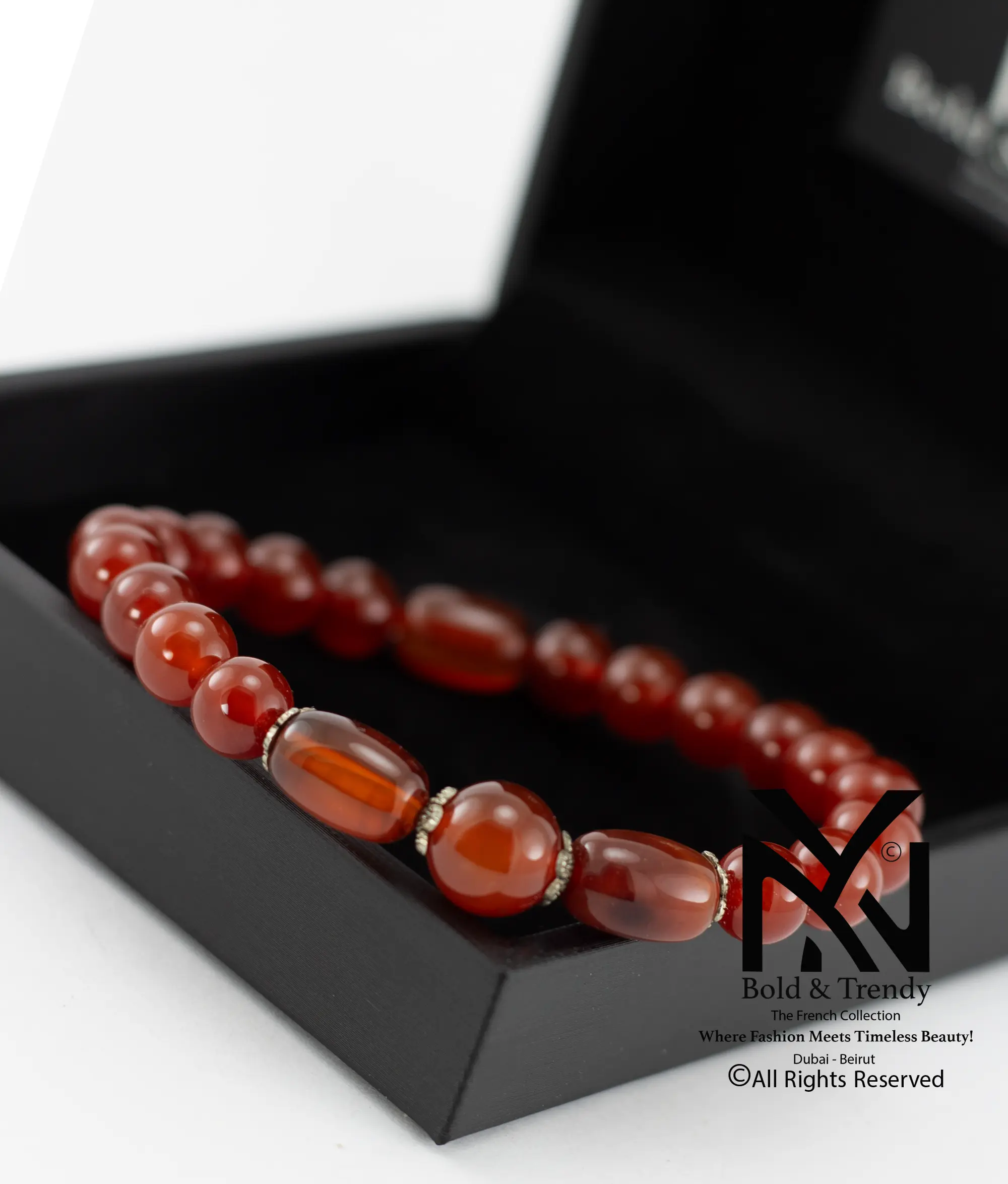 Unisex Bracelet Natual Yamni Red Agate Sapphire 1