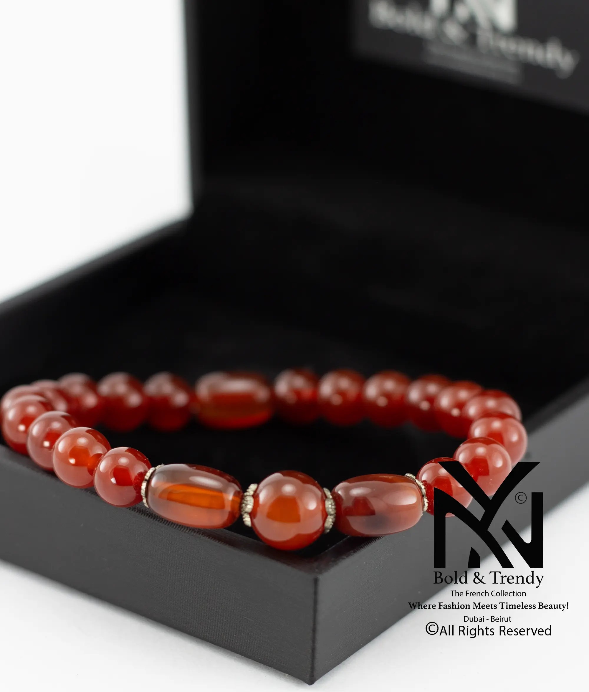 Unisex Bracelet Natual Yamni Red Agate Sapphire 1