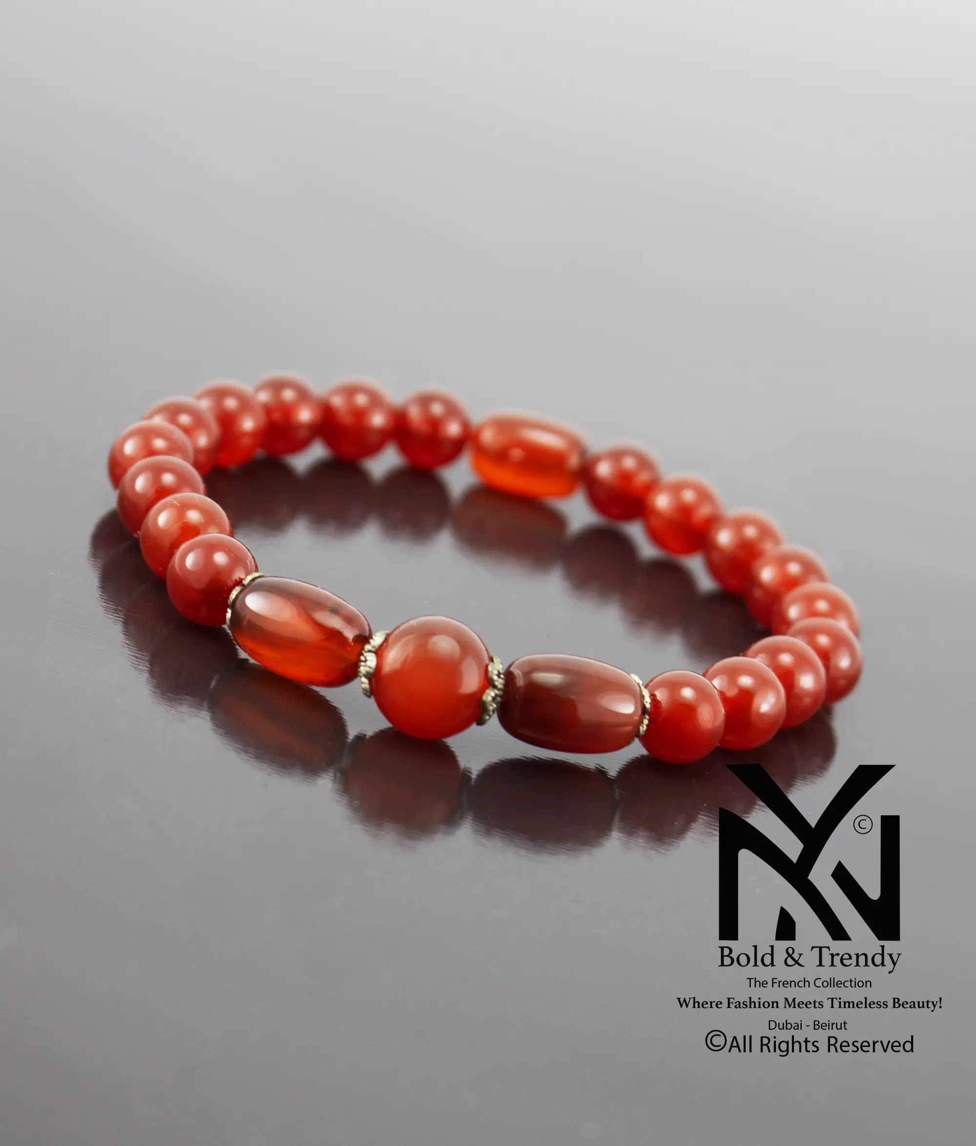 Unisex Bracelet Natual Yamni Red Agate Sapphire 1