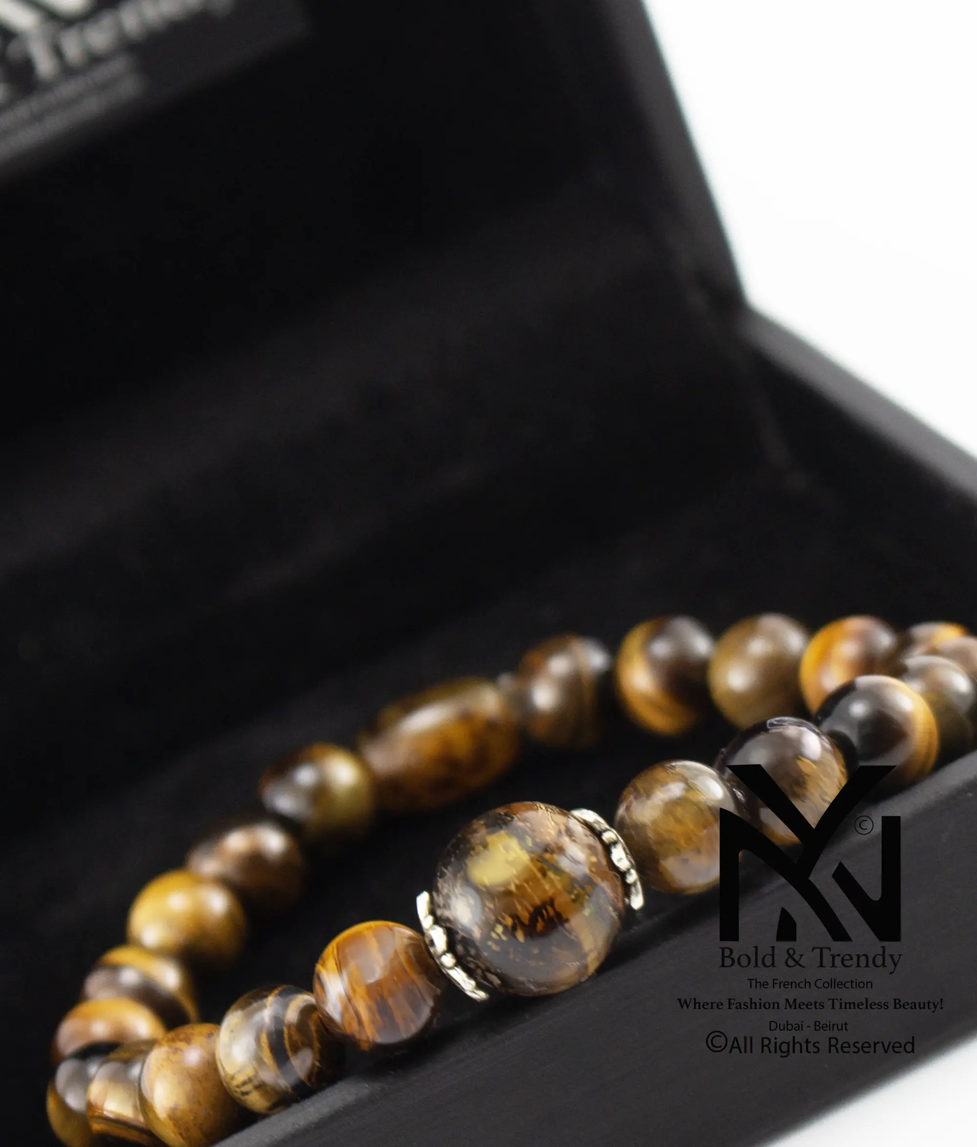  UUnisex Bracelet Natural Brown Gold Tiger Eye 1