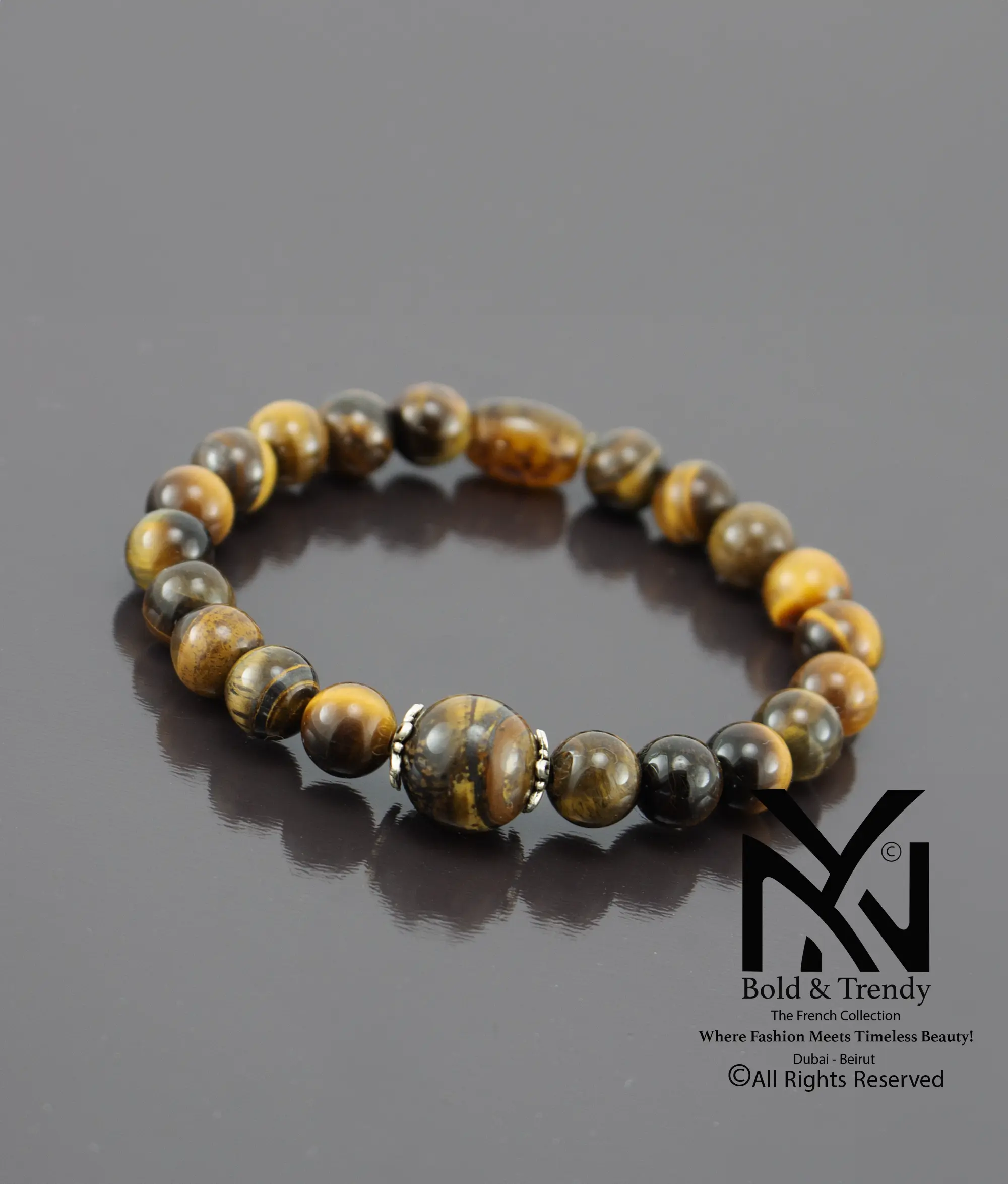  UUnisex Bracelet Natural Brown Gold Tiger Eye 1